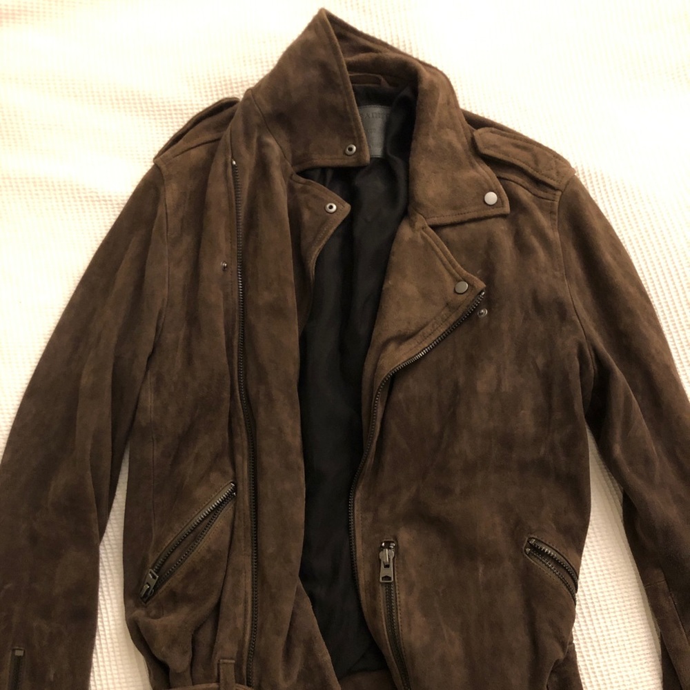 AllSaints Rigg Suede Biker Jacket
